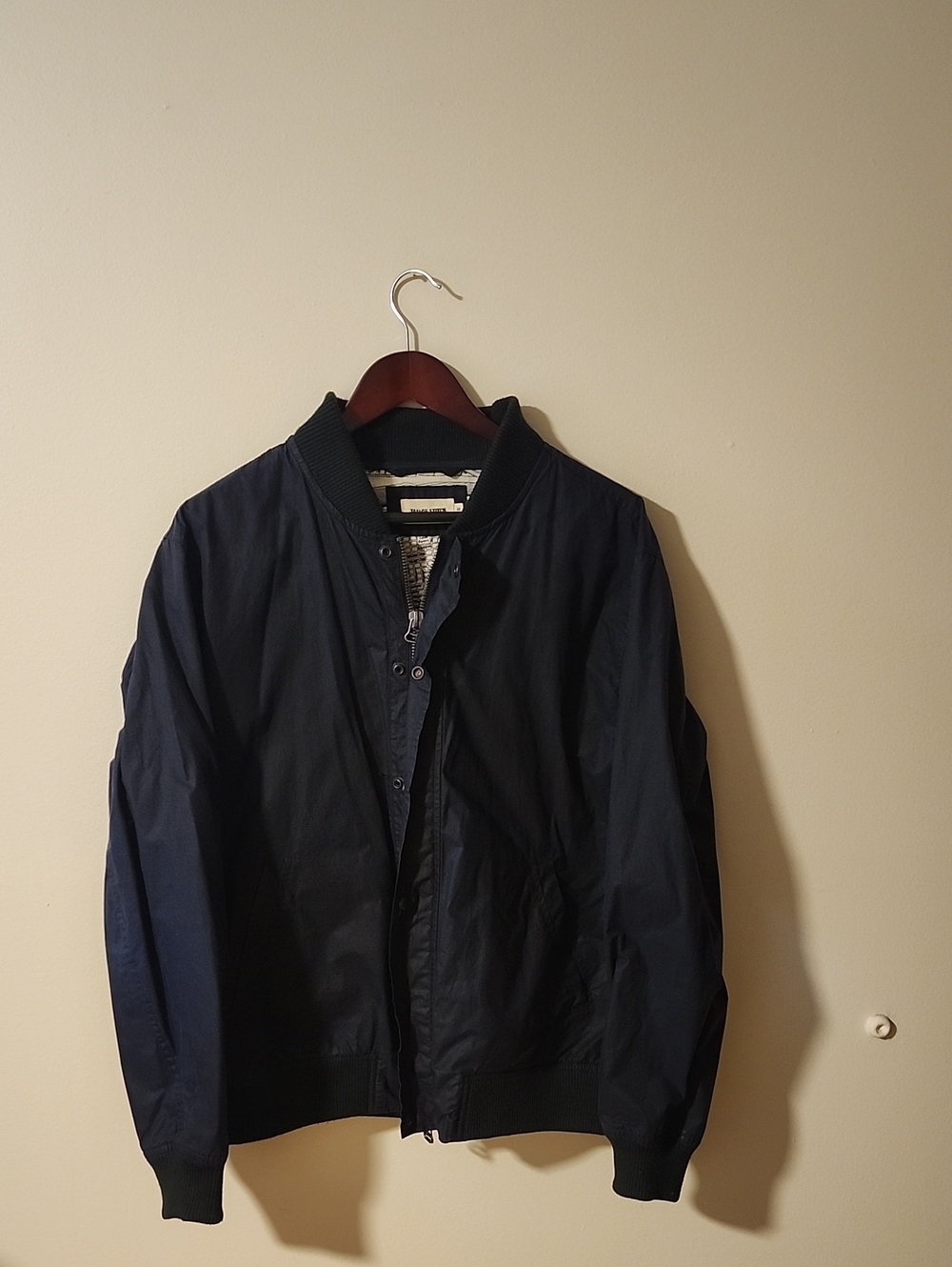 Men's Taylor Stich Navy Bomber Jacket - Casual Lightweight Coat